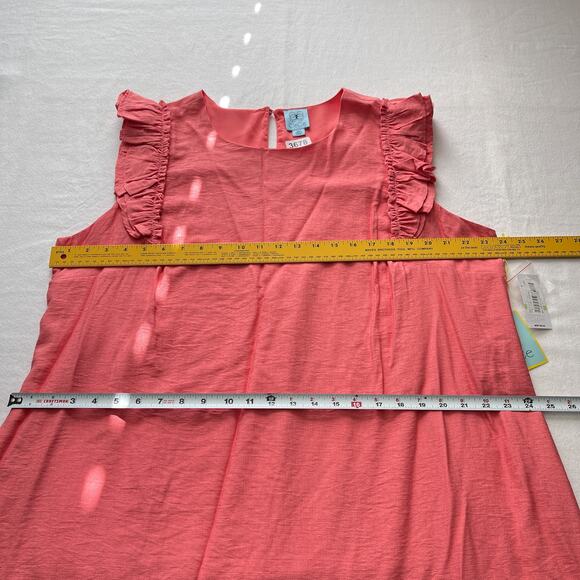 Cece Dress Women 18W Pink Ruffle Flutter Sleeve Rayon Cocktail Casual NWT $99 - Picture 9 of 10